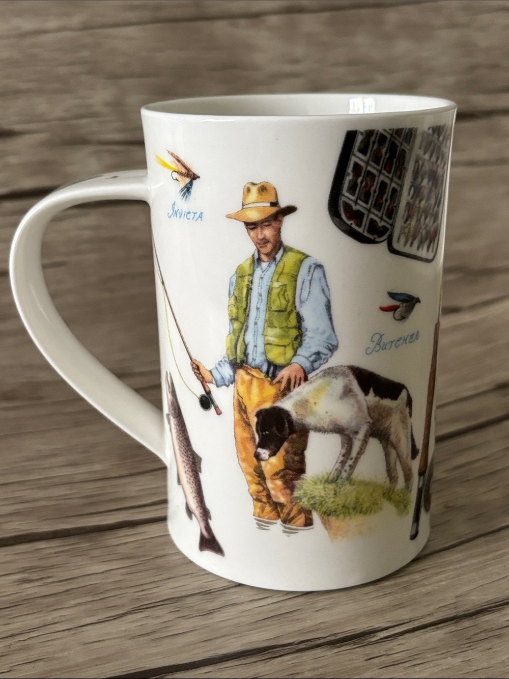 DUNOON Richard Partis Fly Fishing Country Sports Fine Bone China Coffee Tea Mug